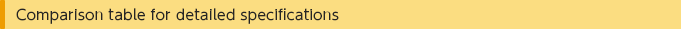 Comparison table for detalled speclfications